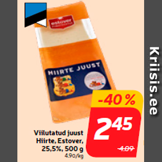 Allahindlus - Viilutatud juust Hiirte, Estover, 25,5%, 500 g