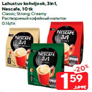 Allahindlus - Lahustuv kohvijook, 3in1, Nescafe, 10 tk