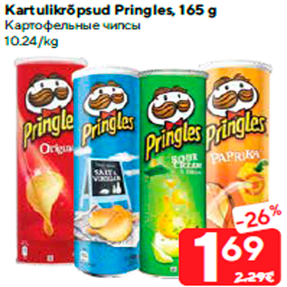 Allahindlus - Kartulikrõpsud Pringles, 165 g