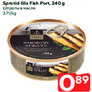 Allahindlus - Sprotid õlis Fish Port, 240 g