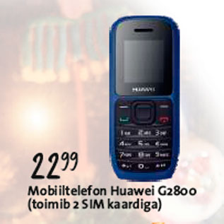 Allahindlus - Mobiiltelefon Huawei G2800 toimib 2 SIM kaardiga