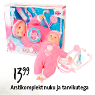 Allahindlus - Arstikomplekt nuku ja tarvikutega