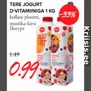 Allahindlus - TERE JOGURT D-VITAMIINIGA 1 KG