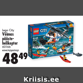 Allahindlus - Lego City Võimas päästehelikopter 60166