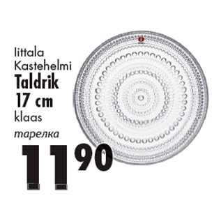 Allahindlus - Iittala Kastehelmi Taldrik 17 cm klaas