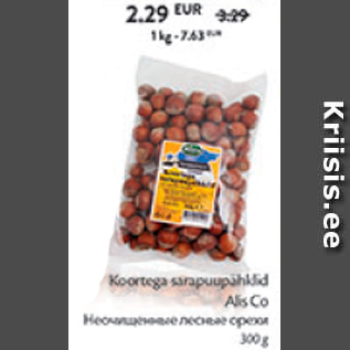 Allahindlus - Koortega sarapuupähklid Alis Co 300 g