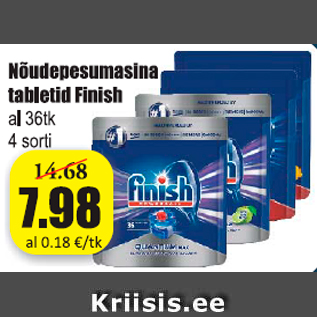 Allahindlus - Nõudepesumasina tabletid Finish