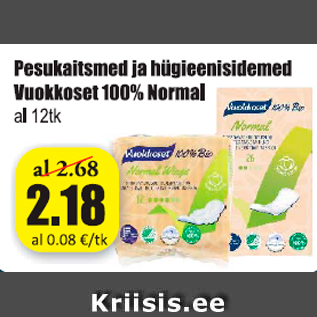 Allahindlus - Pesukaitsmed ja hügieenisidemed Vuokkoset 100% Nprmal