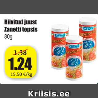 Allahindlus - Riivitud juust Zanetti topsis 80 g