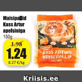 Allahindlus - Maisipallid Kass Artur apelsiniga 150 g