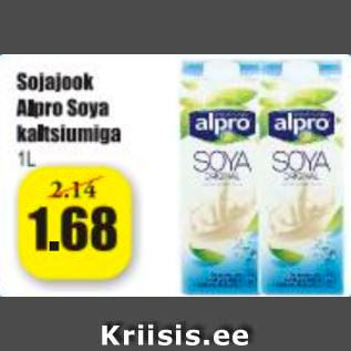 Allahindlus - Sojajook Alpro Soya kaltsiumiga 1 l