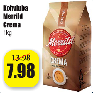 Allahindlus - Kohviuba Merrild Crema 1 kg