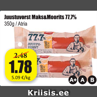 Allahindlus - Juustuvorst Maks&Moorits 77,7%