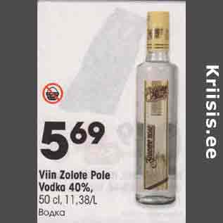 Allahindlus - Viin Zolote Pole Vodka 40%, 50 cl