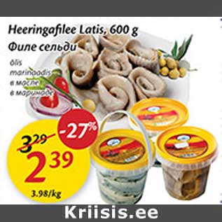 Allahindlus - Heeringafilee Latis, 600 g