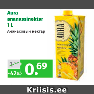 Allahindlus - Aura ananassinektar 1 L