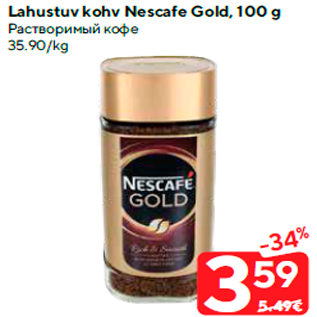 Allahindlus - Lahustuv kohv Nescafe Gold, 100 g