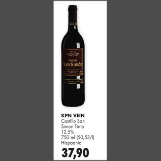 Allahindlus - KPN VEIN Castillo San Simon Tinto 12.5%