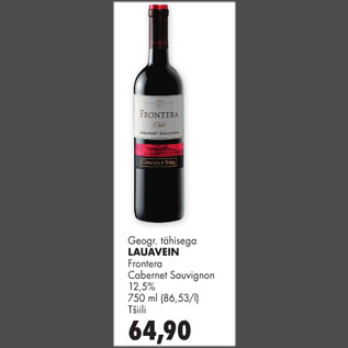 Allahindlus - Geogr, tähisega LAUAVEIN Frontera Cabernet Sauvignon 12.5%