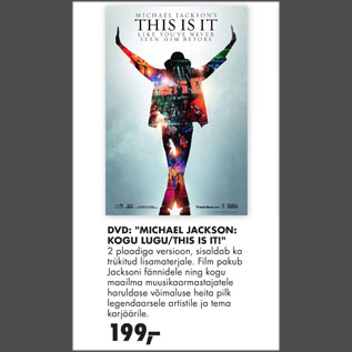 Allahindlus - DVD: "MICHAEL JACKSON:KOGU LUGU/THIS IS IT!“