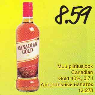 Allahindlus - Muu piiritusjook Canadian Gold 40%, 0,7l