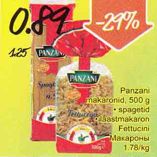 Allahindlus - Panzani makaronid, 500 g