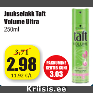 Allahindlus - Juukselakk Taft Volume Ultra 250 ml