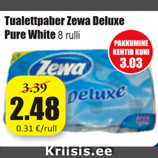 Allahindlus - Tualettpaber Zewa Deluxe Pure White