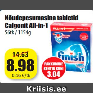 Allahindlus - Nõudepesumasina tabletid Calgonit All-in-1