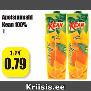 Allahindlus - Apelsinimahl Kean 100% 1L