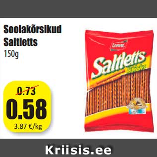 Allahindlus - Soolakõrsikud Saltletts 150g