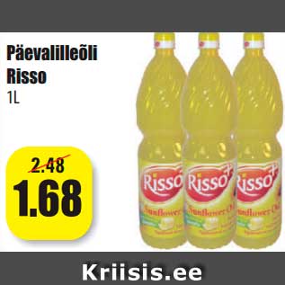 Allahindlus - Päevalilleõli Risso 1L