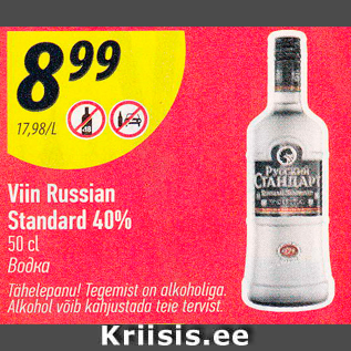 Allahindlus - Viin Russian Standard