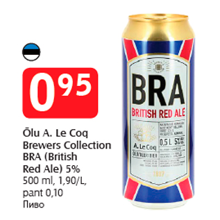 Allahindlus - Õlu A. Le Coq Brewers Collection BRA (British Red Ale) 5%