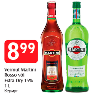 Allahindlus - Vermut Martini Rosso või Extra Dry 15% 1 L