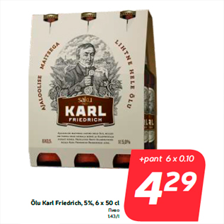 Allahindlus - Õlu Karl Friedrich, 5%, 6 x 50 cl