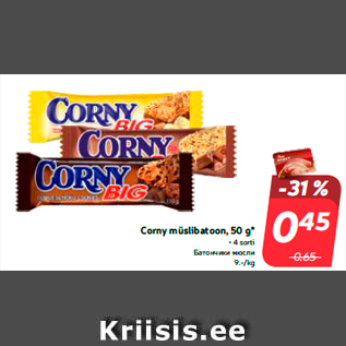 Allahindlus - Corny müslibatoon, 50 g* • 4 sorti