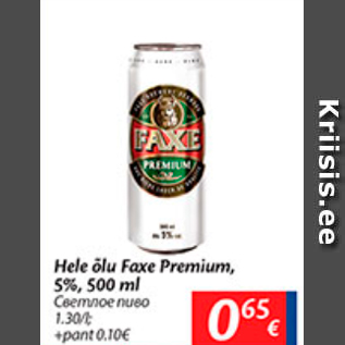 Allahindlus - Hele õlu Faxe Premium