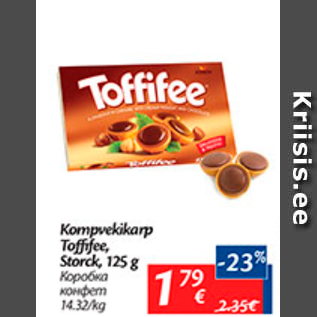 Allahindlus - Kompvekikarp Toffifee, Storck, 125 g