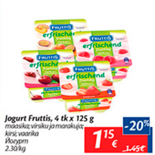 Allahindlus - Jogurt Fruttis, 4 tk x 125 g