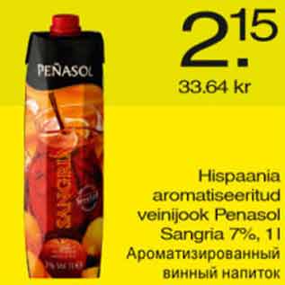 Allahindlus - Hispaania aromatiseeritud veinijook Penasol Sangria