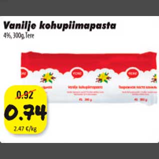 Allahindlus - Vanilje kohupiimapasta 4%, 300g Tere