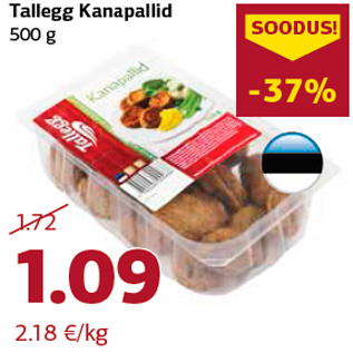 Allahindlus - Tallegg Kanapallid 500 g