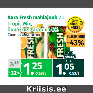 Allahindlus - Aura Fresh mahlajook 2 L