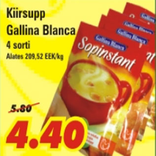 Allahindlus - Kiirsupp Galina Blanca