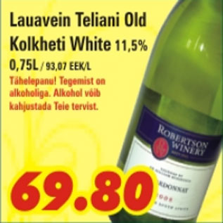 Allahindlus - Lauavein Teliani Old Kolkheti White