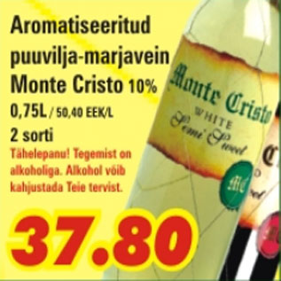 Allahindlus - Aromatiseeritud puuvilja-marjavein Monte Cristo