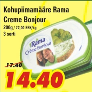 Allahindlus - Kohupiimamääre Rama Cream Bonjour