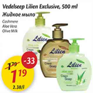 Allahindlus - Vedelseep Lilien Exclusive, 500 ml