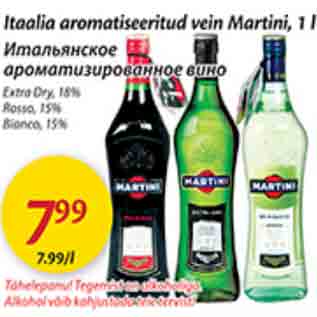 Allahindlus - Itaalia aromatiseeritud vein Martini, 1 l